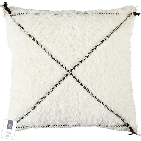 Cojín decorativo Sherpa con estampado blanco y negro, 40 cm. (1/5)