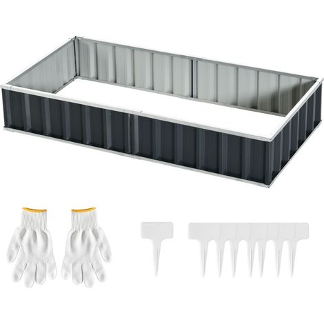 easycomfort letto per orto rialzato in acciaio, forma regolabile e fondo aperto, 174x90x30cm