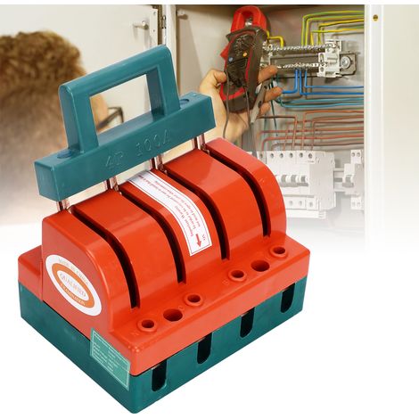 Einphasiger unidirektionaler Messerschalter 4P100A für Photovoltaik-Anwendungen, vorgesehen zum Trennen und Abschalten von Lasten, Messerschalter für den Hausgebrauch. (1/5)