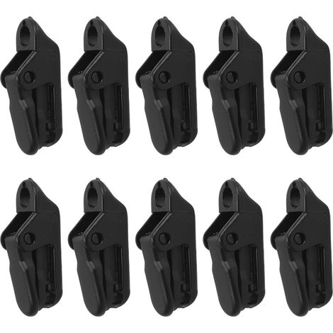 Lot de 10 pinces de fixation pour bâche de tente, type mâchoire de crocodile, en plastique, pour auvent de tente et de camping en extérieur (1/5)