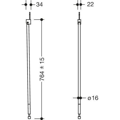 HEWI 802.50.024XA Support au sol ED pour hauteur 850, avec kit d'adaptation