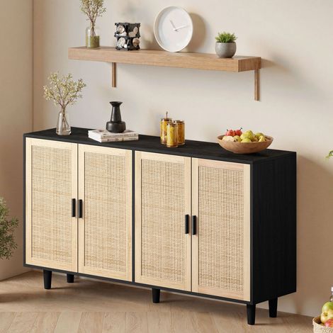 Buffet mit 4 Türen, Verstellbarem Einlegeboden, für Wohnzimmer, Schlafzimmer und Büro, 158 × 40 × 88 cm (1/5)
