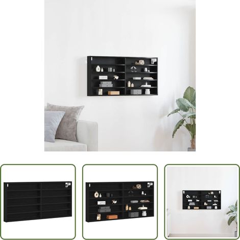 Bois d'ingénierie - Vitrine Chêne noir 100 x 8,5 x 50 cm Bois d'ingénierie (1/5)
