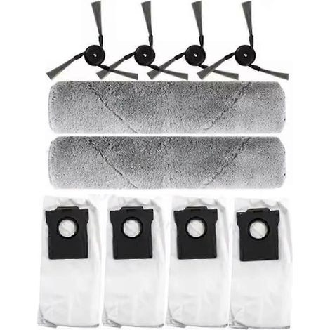Lot de 10 sacs à poussière et brosses latérales de rechange pour balai balai à chenilles Dreame Mova Z5 / Z5 Pro / Z50 Ultra (1/5)