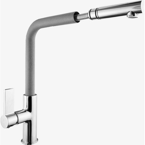 Granitan Mitigeur Robinet De Cuisine Avec Bec Extensible - Gris (1/5)