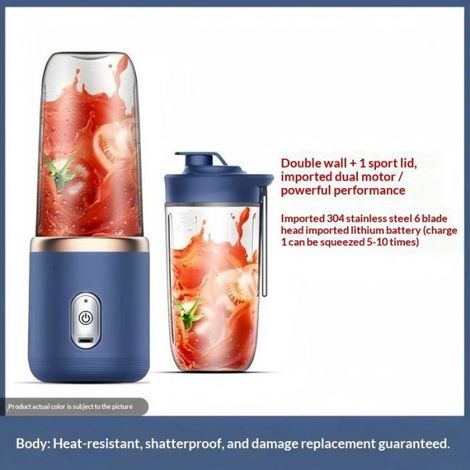 Presse-agrumes électrique Portable mélangeur pour jus frais Shakes aliments Couleur:Double cup with STATION DE CHARGE VEHICULE ELE (1/5)