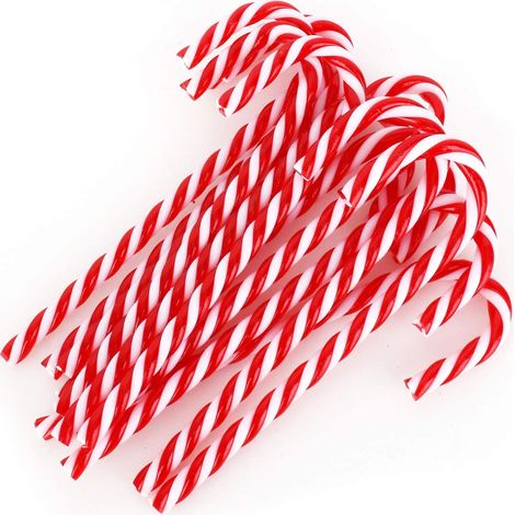 Zuckerstange - Decoracion Para Arbol De Navidad - 14 8 Cm - Rojo Y Blanco - 12 Unidades (1/5)