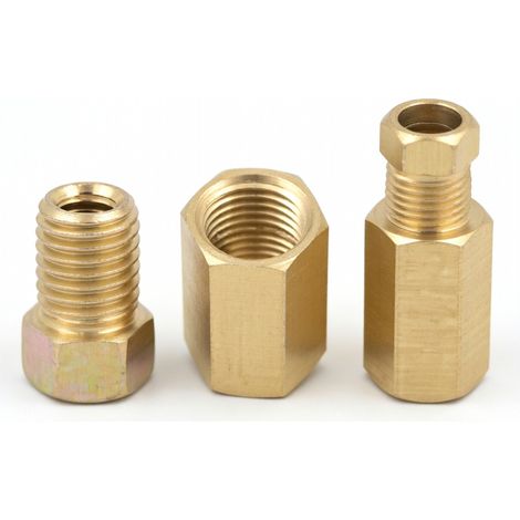 Raccord en laiton pour conduite de frein - filetage 3/8-24, tube 3/16 (1/5)