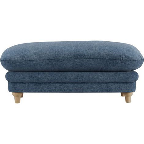 Plumpton Footstool Weave - Chenille - L53.5 x W113.5 x H49.5 cm - Denim Blue/Oak