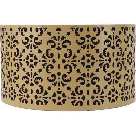Ortviai Abat-jour en fer forgé jaune 22 cm avec doublure occultante – compatible E14/E27 pour lampe sur pied ou de table (1/5)