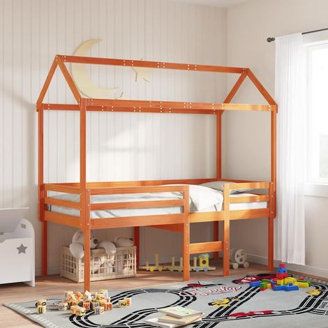 Teenpull – Dach für Kinderbett Wachsbraun 207x80,5x151,5 cm Massivholz (1/5)