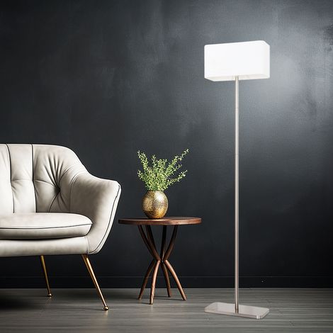 9,5 Watt LED Stand Leuchte Textil Steh Lampe Fuß Tritt Schalter Beleuchtung (1/5)