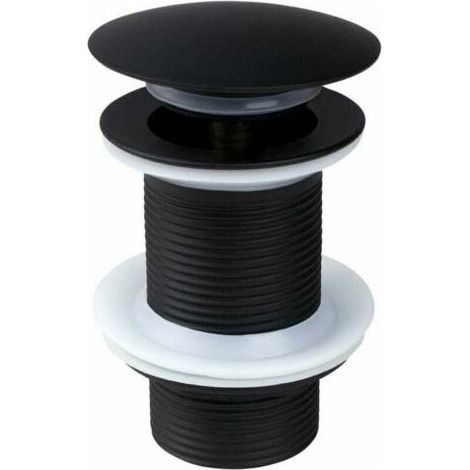Bonde de Lavabo sans Trop Plein Universelle,Bonde de Lavabo Pop Up, Bonde Clic Clac,Bonde Pop Up, Noir (1/4)