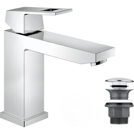 Grohe Eurocube Set Mezclador monomando 1/2' Lavabo Talla M + Desagüe click clack Grohe para lavabo con rebosadero (23446000-CLICCLAC) (1/5)