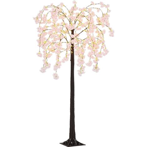 HOMCOM 180cm Cherry Blossom Tree Light with 350 LED Lights Fake Sakura Tree (1/5)