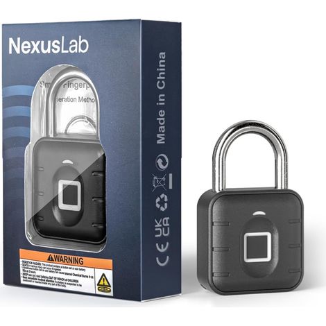 Cadenas à empreintes digitales pour casier de gym, serrure intelligente biométrique de 0,5 s avec entrée sans clé, étanchéité IP67 et acier inoxydable anti-coupe, stocke 20 impressions (1/5)