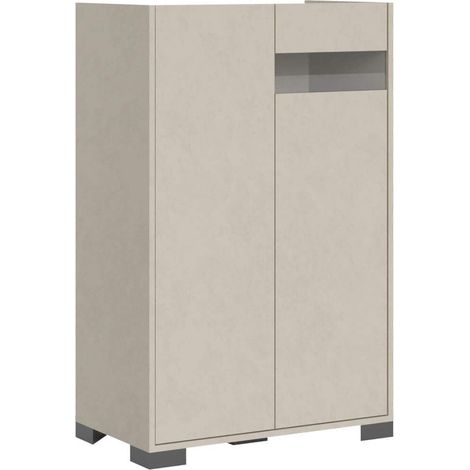 Credenza alta 2 ante madia moderna salvaspazio 70x35x110 Riflesso - Beige