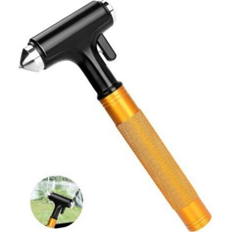 Emergency hammer, car window hammer, portable metal band cutter, anti-slip tool, glass and window breaker, suitable for camping, hiking and travel (1/4)