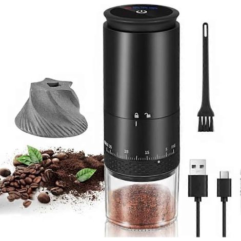 Électrique moulin à café 1500mAh réglable meule mouture réglages portable grain de café machine pour maison et voyage (1/5)