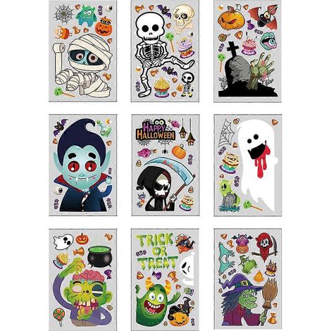 Halloween-Fensteraufkleber, Horror-Totenkopf-Kürbis-Dekorationen, statische Aufkleber für Fensterglas, Wandaufkleber, Partyzubehör