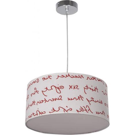 Buchstaben Pendelleuchte Weiß/Rot 2xE27 (Ø35cm)