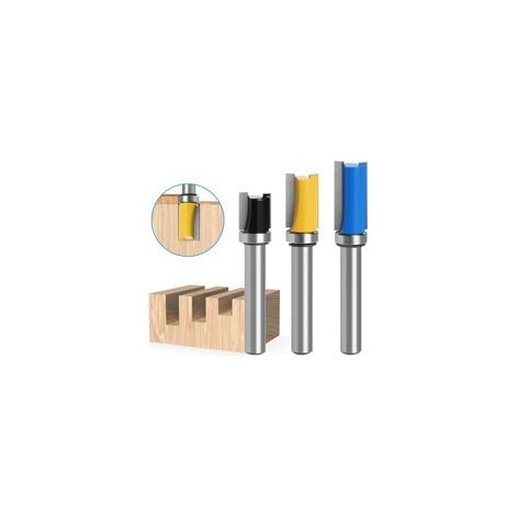 3 Pièces 8mm Fraise Carbure Defonceuse, avec Roulement Supérieur Fraise Fraises, Fraise de Copiage Fermement , pour Affleurer Droite Carbure Fraisage de Menuiserie Bricolage de Coupe (1/5)