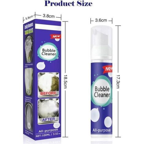 2Pcs Nettoyant Graisse de Cuisine Bubble Cleaner FoamFoaming Heavy Oil Stain CleanerNettoyant Bulles MATERIEL D\'ENTRETIEN OUTIL A (1/4)