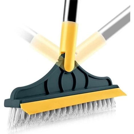 Brosse à récurer Les sols Brosse à récurer réglable Brosse de Nettoyage 2 en 1 avec Poils en Forme tête à 120 degrés (1/4)