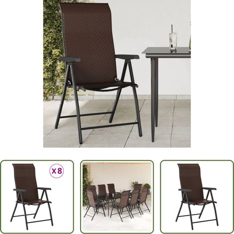 Klappbare Stühle - Gartenstühle 8 Stk. Klappbar Braun Poly Rattan (1/5)