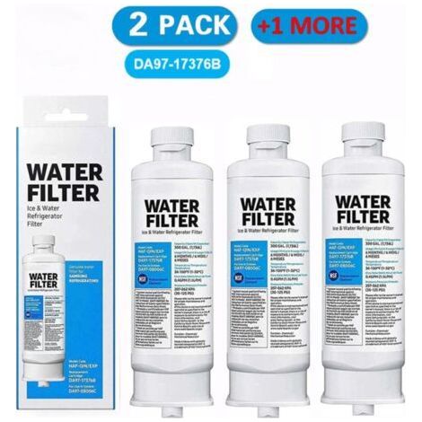 Refrigerator Water Filter - 3 Pack - 100% Natural Coconut Charcoal - Compatible DA97-17376B DA97-08006C HAF-QIN HAF-QIN/EXP (1/4)