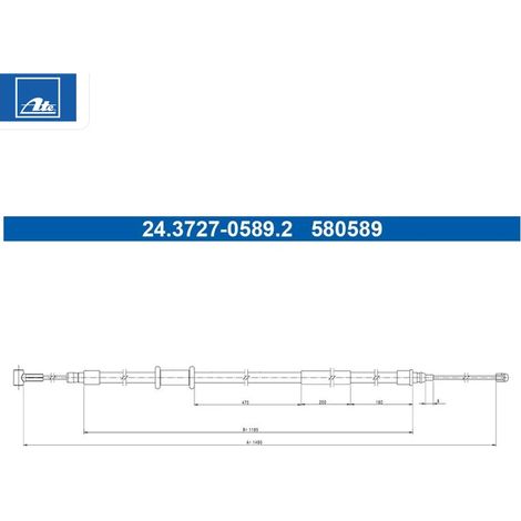 Tirette à câble, frein de stationnement ATE 24.3727-0589.2 CITROËN 1378322080