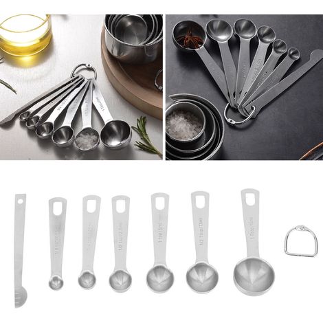 Set aus Messlöffeln aus Edelstahl, Backmesswerkzeug-Set, Küchenutensilien mit Skala (1/5)