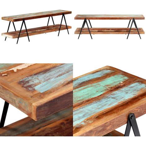 Meuble TV 160x40x50 cm Bois de récupération massif - Meubles Tv - Meuble Tv - Meuble Industriel - Meuble Vintage - Rangement Media - Home & Living (1/5)