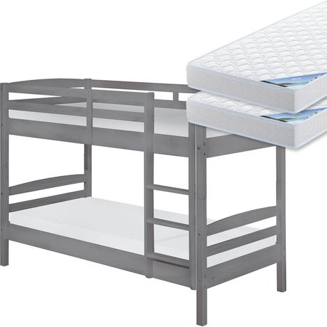 STRADI - Pack Lits Superposés 90x200cm + 2 Matelas Ibiza (1/4)