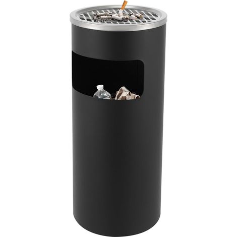Poubelle, cendrier, poubelle avec bac amovible, cendrier debout en acier inoxydable avec cendrier, convient pour intérieur et extérieur (1/5)