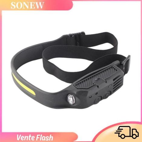 Sonew Lampe frontale LED Phare LED, Phares COB avec Réglage de la luminosité à 4 Niveaux, Interrupteur à Double piscine projecteur (1/5)