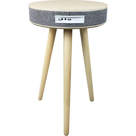 Enceinte Audio - AVIZAR - Budapest - Bois Beige - Bluetooth 5.0 - Chargeur sans fil 10W
