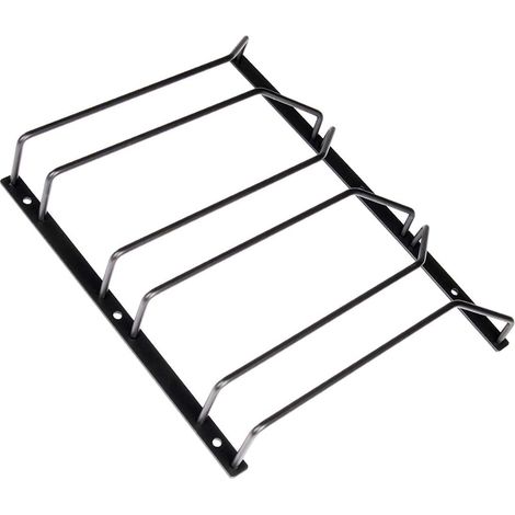 1 Porte-verres à vin noir, 3 rangées, support métallique sous meuble, fixation par vis, pour cuisine bar restaurant