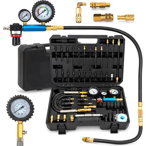 46 Pièces Kit de Testeur de Compression Automobile avec Manomètre à Double Cadran Diesel (1/5)