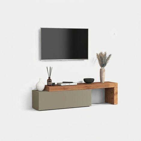 Ausziehbares modernes TV-Lowboard aus Holz Chronos 290 - Taubengrau (1/5)