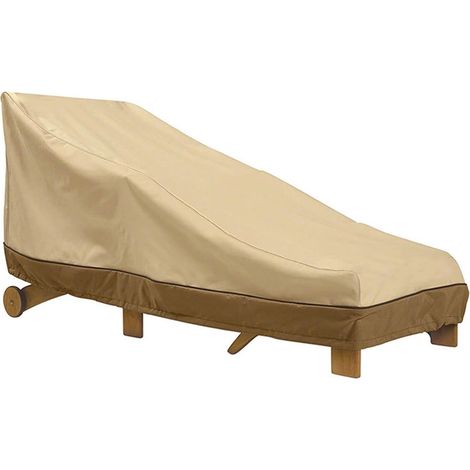 Housse de protection pour chaise longue d'extérieur, tissu Oxford 420D, imperméable, avec corde (dimensions : 208 x 76 x 41 cm) (1/4)