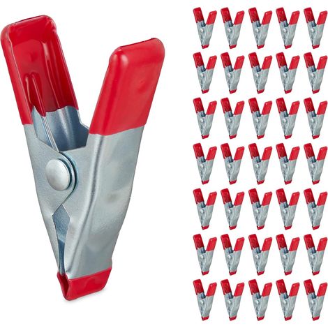 Ensemble de 36 pinces, étau, barre, serre-joint à monter soi-même, modèle, métal, écartement de 20 mm, rouge.-AquaForge