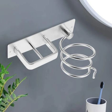 Soporte para secador de pelo Soporte para secador de pelo Soporte para plancha de aluminio Soporte para secador de pelo Soporte para secador de pelo Estante para secador de pelo Ideal para almacenamie
