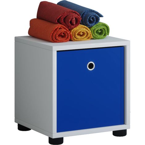 Meuble rangement  chevet Étagère Bois Blanc 34 X 31 X 30 Cm (1/4)