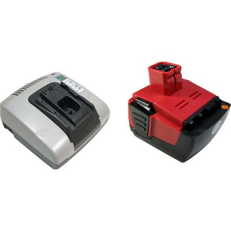 2in1 Angebot im Set: Akku Schnellladegerät + Hochleistungs Li-Ion 14,4V 4000mAh Akku für Hilti B144 SF 144-A SF 144-A CPC SFH 144-A SFH 144-A CPC SFL 144-A SID 144-A CPC SIW 144-A CPC