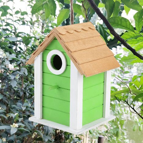 Nids d'oiseaux en bois, nichoirs en bois massif, en stock, nids pour perroquets en bois pour jardin extérieur, nichoirs en bois. (1/5)