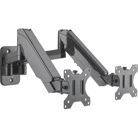 Manhattan Supporto a muro per monitor 461627 2 Display: (s) 43,2 cm (17) - 81,3 cm (32) Nero Ruotabile, Regolabile in (1/5)