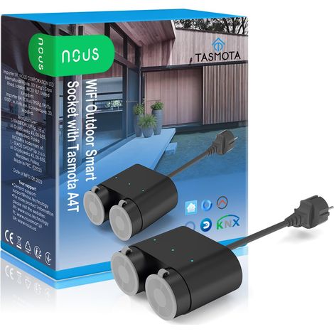 prise de jardin, étanche, 16 A, avec consommation d'énergie, compteur électrique, minuterie, compatible avec, WiFi 2,4 GHz (1/5)