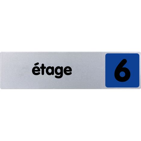 Plaque de porte 6eme étage - couleur 170x45mm - 4033037