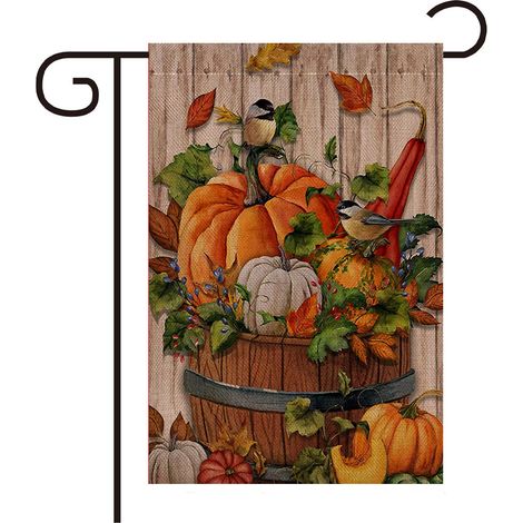 3 pièces de drapeaux d Halloween, drapeaux d Halloween, drapeaux de jardin de citrouille d Halloween en polyester double face (30×45 cm) (1/4)